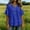 Dark Blue, variant on Women’s Boho Tops V-Neck Elbow-Length Sleeve Frayed Edge Raw Hem Loose Fit Summer Blouse Beige XL