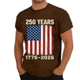 thumbnail image 2 of Mens Graphic T-shirts 250 Anniversary USA Shirt Short Sleeve Crewneck Tee Independence Day Celebration T Shirt for Men Brown XXL, 2 of 4
