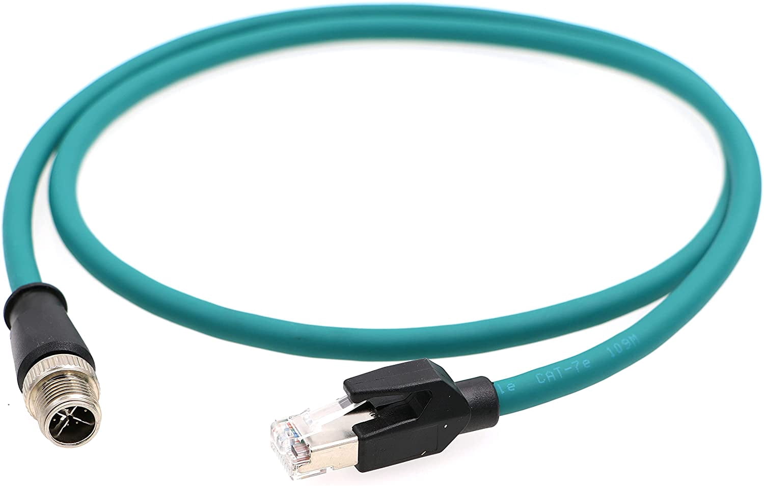 M12 To RJ45 Industrial Ethernet Cable – 8-Pin X-Code Male, 3m Shielded PUR Cable For Cognex Cameras