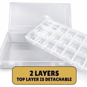 Hawk 8.75 X 5 X 2 Clear Plastic Craft Box With 22 Storage Sections - Tj8798-clear