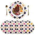 thumbnail image 5 of Ryvnso Geometry Colorful Round Plate Mats Dining Table Placemat Set of 4 for Holiday Decoration, 5 of 7