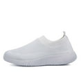 thumbnail image 5 of CAICJ98 Womens Sneakers Lightweight Casual Shoes Knit Loafers Breathable Walking Shoes Flats Slip On Shoes Women White,6.5, 5 of 7