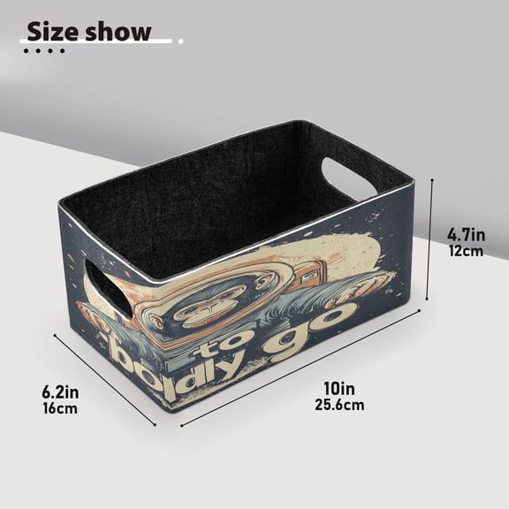 BZSMCE Shelf Baskets Space Monkey Print Pattern Storage Cube Bins 10.1*6.3*4.7in Set of 2