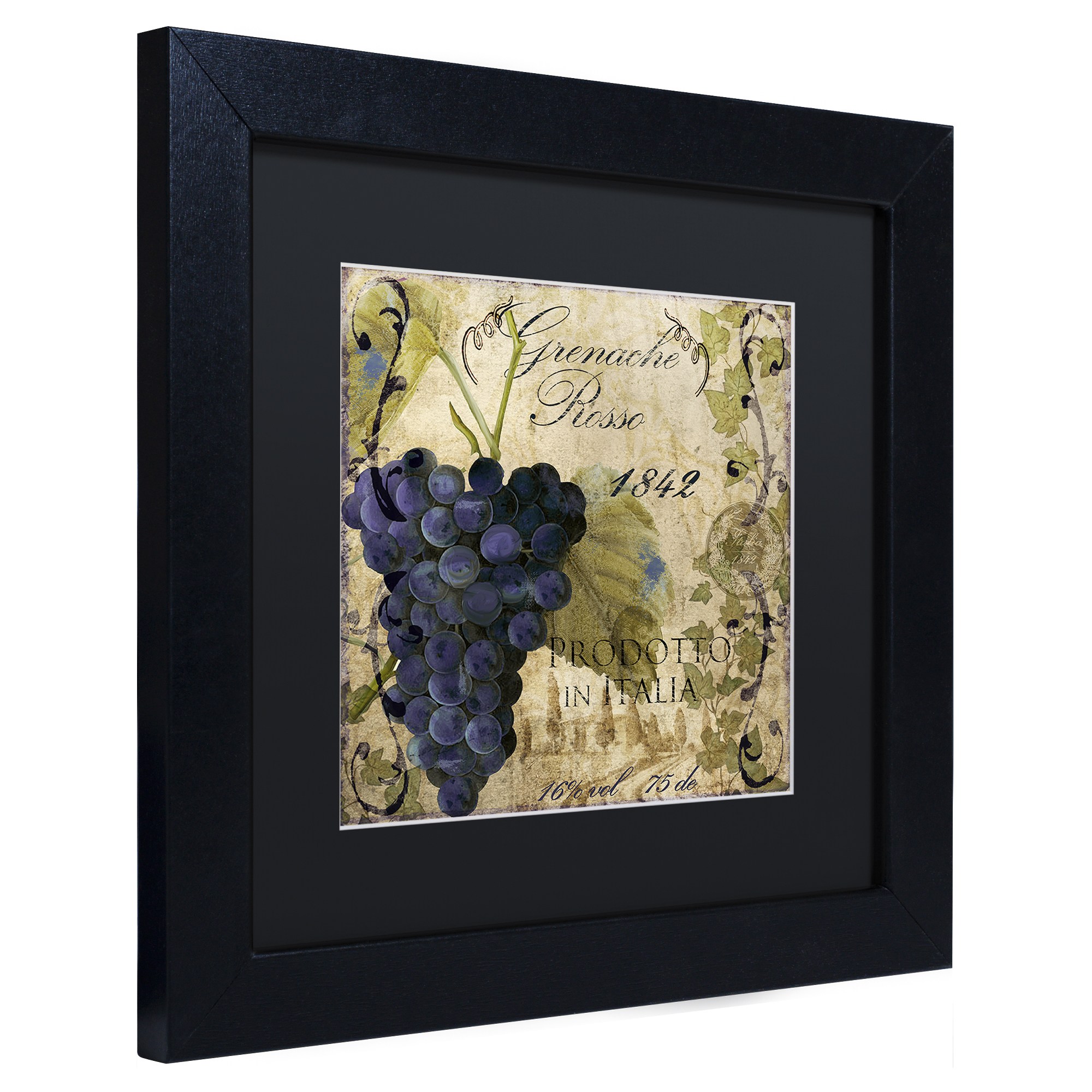 Trademark Fine Art "Vino Italiano III" Canvas Art by Color Bakery Black Matte, Black Frame