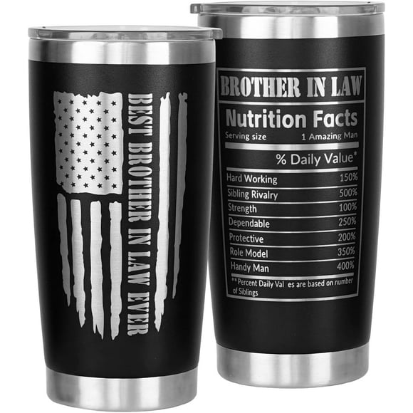 Brother In Law Gifts,Birthday/Christmas Gifts For Brother In Law,Funny Brother In Law Gifts,Brother In Law Mug Coffee Cup,20oz Tumbler Lid And Straw
