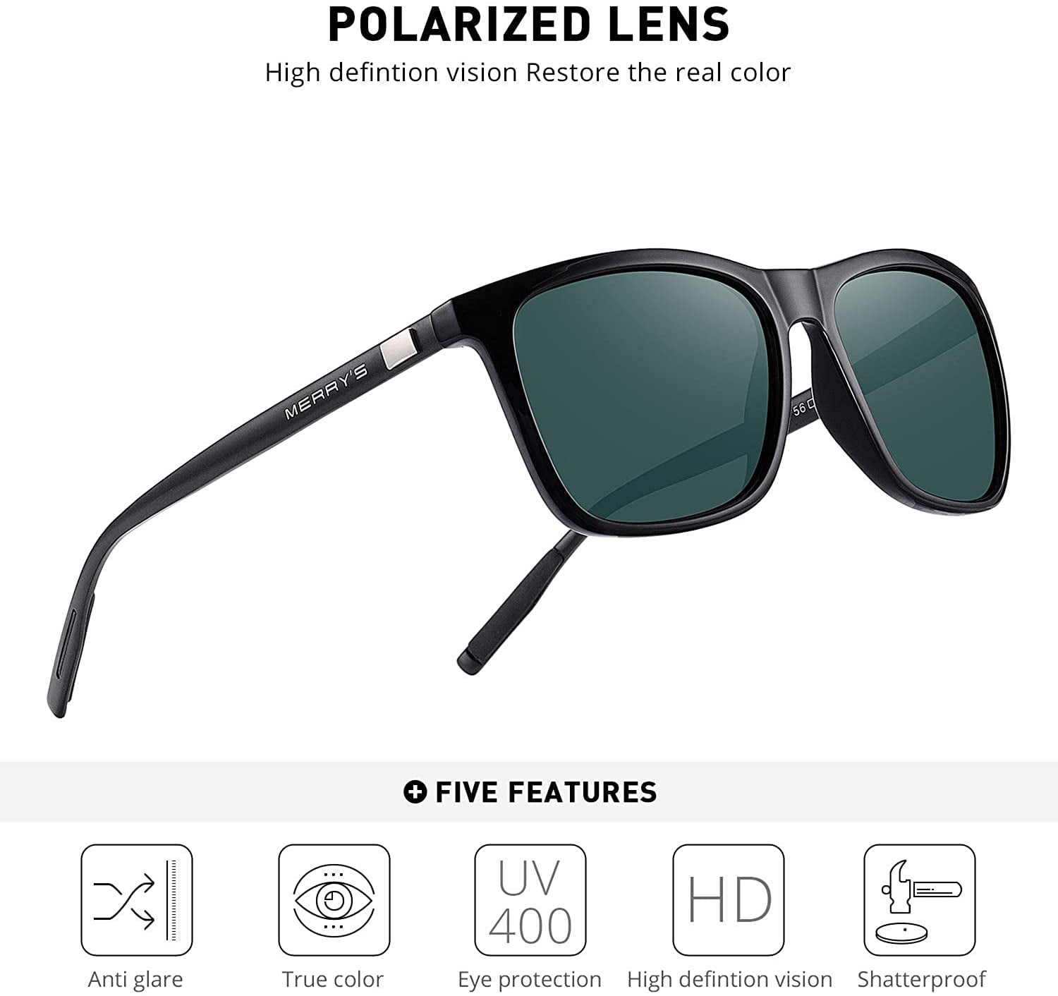 Polarized Sunglasses for Men Aluminum Mens Sunglasses Driving Rectangular Sun Glasses For Men/Women 