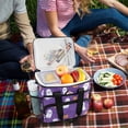 thumbnail image 5 of FORMRS Insulated Cooler Bag 24 Cans Capacity Soft Leakproof Lunch Box with Side Pockets, Halloween Purple Ghosts, 5 of 7