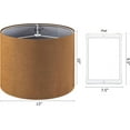 thumbnail image 2 of Drum Lamp Shades for Table Lamps Set of 2 Medium-Brown Faux Fabric Velveteen Chamois Leather Lampshades -Floor Lamp-13" Top x13" Bottom x 10" High (Spider) Rustic Vintage Shade Required Assembly, 2 of 18