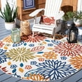 thumbnail image 2 of SAFAVIEH Cabana Siomha Floral Indoor/Outdoor Area Rug, Creme/Red, 4' x 4' Round, 2 of 8