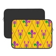 thumbnail image 3 of Bingfone Mardi Gras Crayfish And Fleur De Lis Laptop Sleeve Case 15 Inch, 360° Protective Computer Carrying Bag, 3 of 9