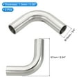 thumbnail image 2 of 90 Degree Mandrel Bend Elbow, 3/4 Inch OD Steel Exhaust Elbow Piping Connector 67mm 316 Stainless, 2 Pack, 2 of 5