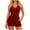 A99 Red, variant on Xdegoge Women's Swim Romper with V-Neck and Shorts, Tummy Control, Pockets, Halter Neckline, One Piece Swimwear for Beach, Vacation, Resort Wear