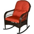 LVUYOYO Outdoor Wicker Rocking Chair All Weather Wicker Rocker Chair
