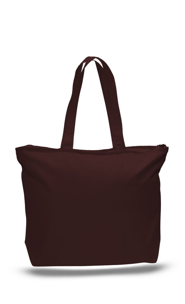 Download TBF - (3 Pack) Set of 3 Heavy Canvas Large Tote Bag with Zippered Closure (Chocolate) - Walmart ...
