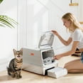 thumbnail image 2 of PawHut XL Stainless Steel Litter Box with Lid, Cat Litter Box w/ Flip Cover, 2 of 10