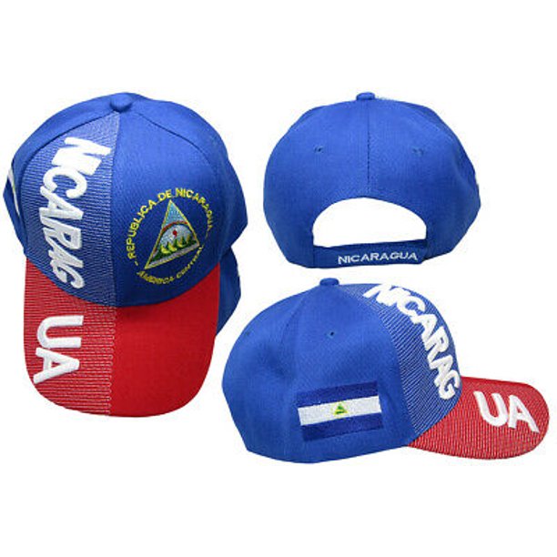 Nicaragua Royal Blue Red White Letter Crest Patch Side Embroidered Hat Cap Walmart Com Walmart Com