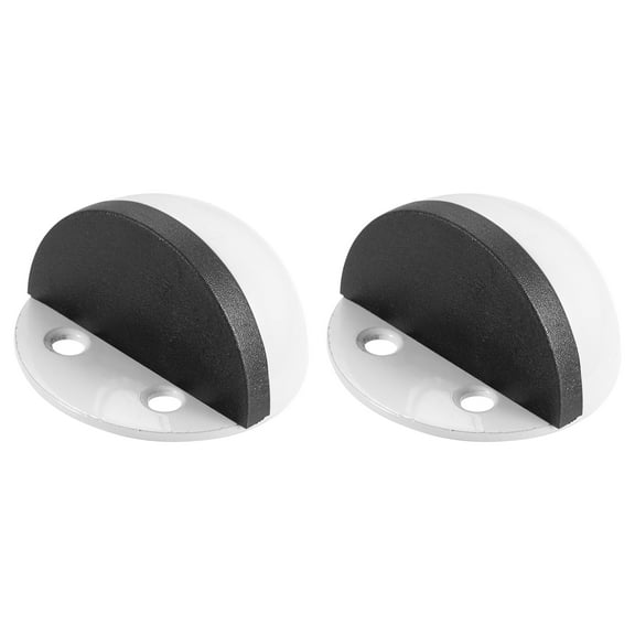 No Drilling Dome Shaped Door Stop, Floor Mount Door Stopper Self Adhesive Wall Protector, White 2 Pack