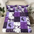 thumbnail image 2 of Manfei Bohemian Tribal Aztec Bed Sheets, Purple Patchwork King Sheets, Cowgirl Cowboy Sheet Set, Luxury Bedroom Decor, 4 Pieces, 2 of 7
