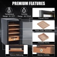 thumbnail image 4 of 18L Electric Cigar Humidor, 116 Counts Cooling and Heating Temperature Control Humidor Cabinet, Large Cigar Humidor With Spanish Cedar Wood Shelves, Drawers, Hygrometer, 4 of 7