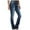 Blue, variant on Womens Jeans Jeans Mid Waisted Straight Leg Bootcut Mid Rise Insta Stretch Juniors Jeans With Patch Pockets