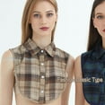 thumbnail image 6 of LoudSung False Collar Detachable Blouse Fake Collar Half Shirts Collar Plaid Designed Cotton Top Elegant for Women Girls, 6 of 7