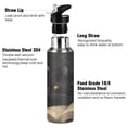 thumbnail image 3 of Yayeee 20oz Double Wall Stainless Steel Water Bottle with Flip Straw, Retro Halloween Cat, 3 of 7