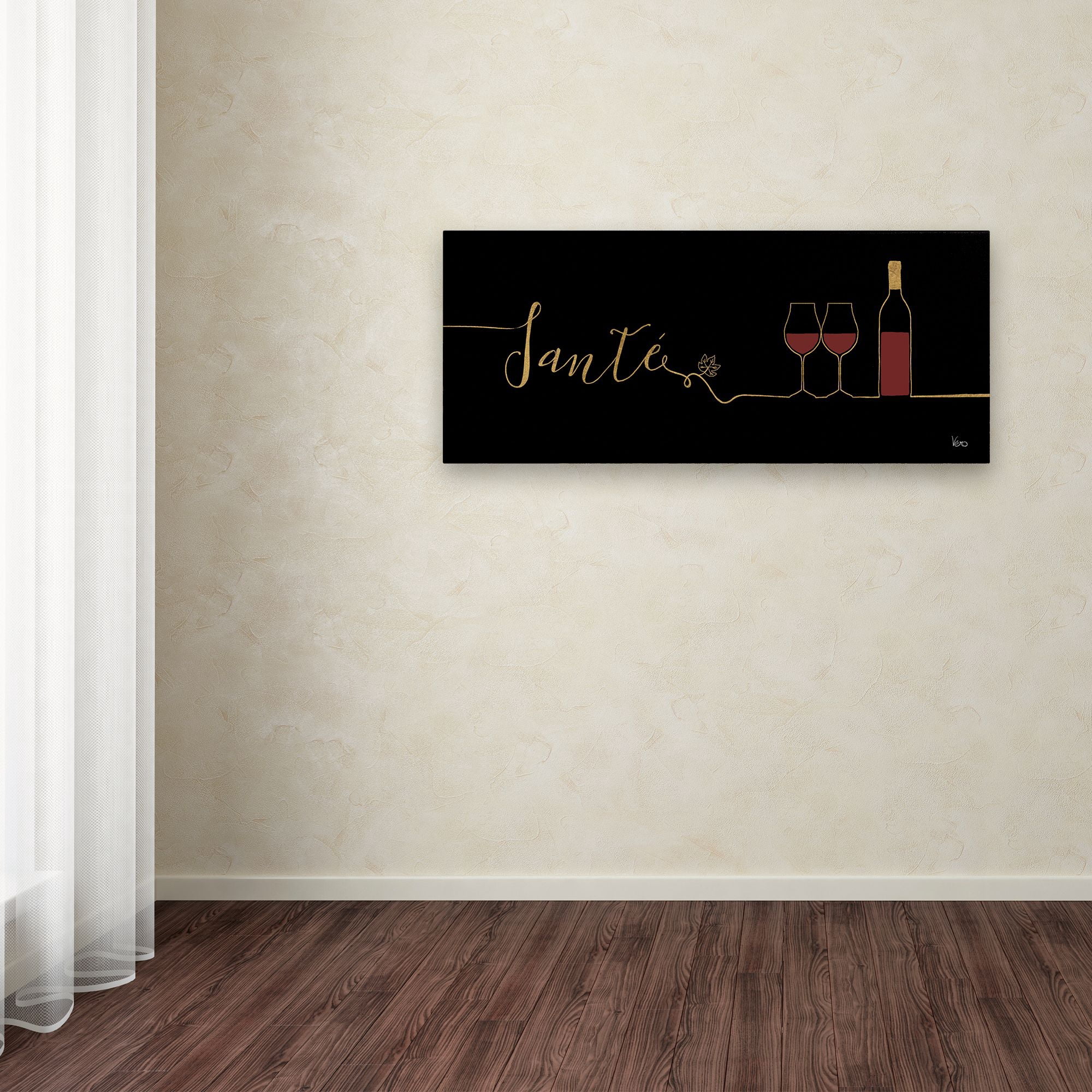 Trademark Fine Art 'Underlined Wine II Black' Canvas Art by Veronique Charron
