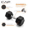 thumbnail image 3 of Mancuerna CAP Barbell de 9 kg recubierta hexagonal 20 lb, 3 of 6
