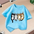 thumbnail image 3 of Tiijoy Girls Summer T-Shirt Cute Cartoon Cat Print Short Sleeve T Shirt Graphic Tee, Sizes 2-14, 3 of 4