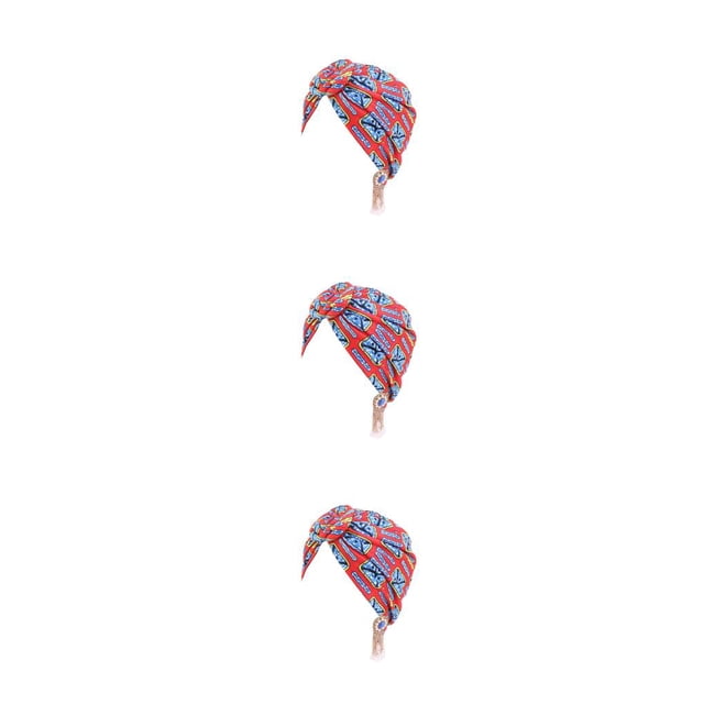 Sonducket turbante Africano Nudo Protección solar estampado Rojo