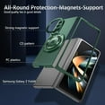 thumbnail image 6 of Magnetic Case for Samsung Galaxy Z Fold 4 Case with Kickstand & Ring Holder, [Compatible with MagSafe Charging] Slim Ultra PC Back Scratch-Resistant Military Grade Shockproof Case, Green, 6 of 14