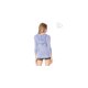 thumbnail image 2 of Aeropostale Sudadera con capucha de punto a rayas para mujer, azul, mediano, 2 of 3