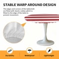 thumbnail image 6 of Bold Stripe Elastic Fitted Round Table Cover Red White Waterproof Outdoor Tablecloth for Holiday Party, Picnic, Patio & Dining Fits Tables Up to 45"-54", 6 of 8