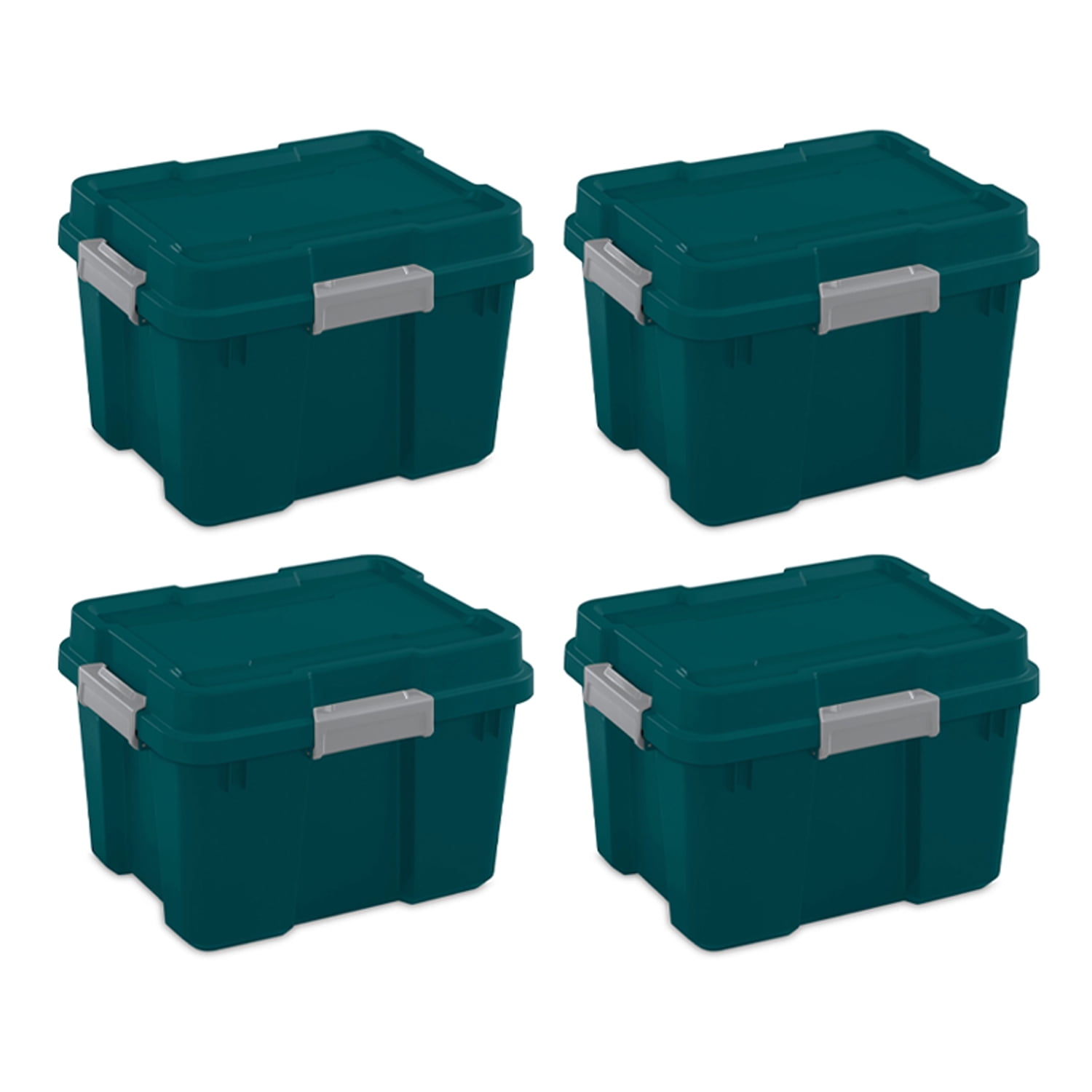 Sterilite 18319Y04 20 Gallon Plastic Storage Container Box with Lid 12 Pack
