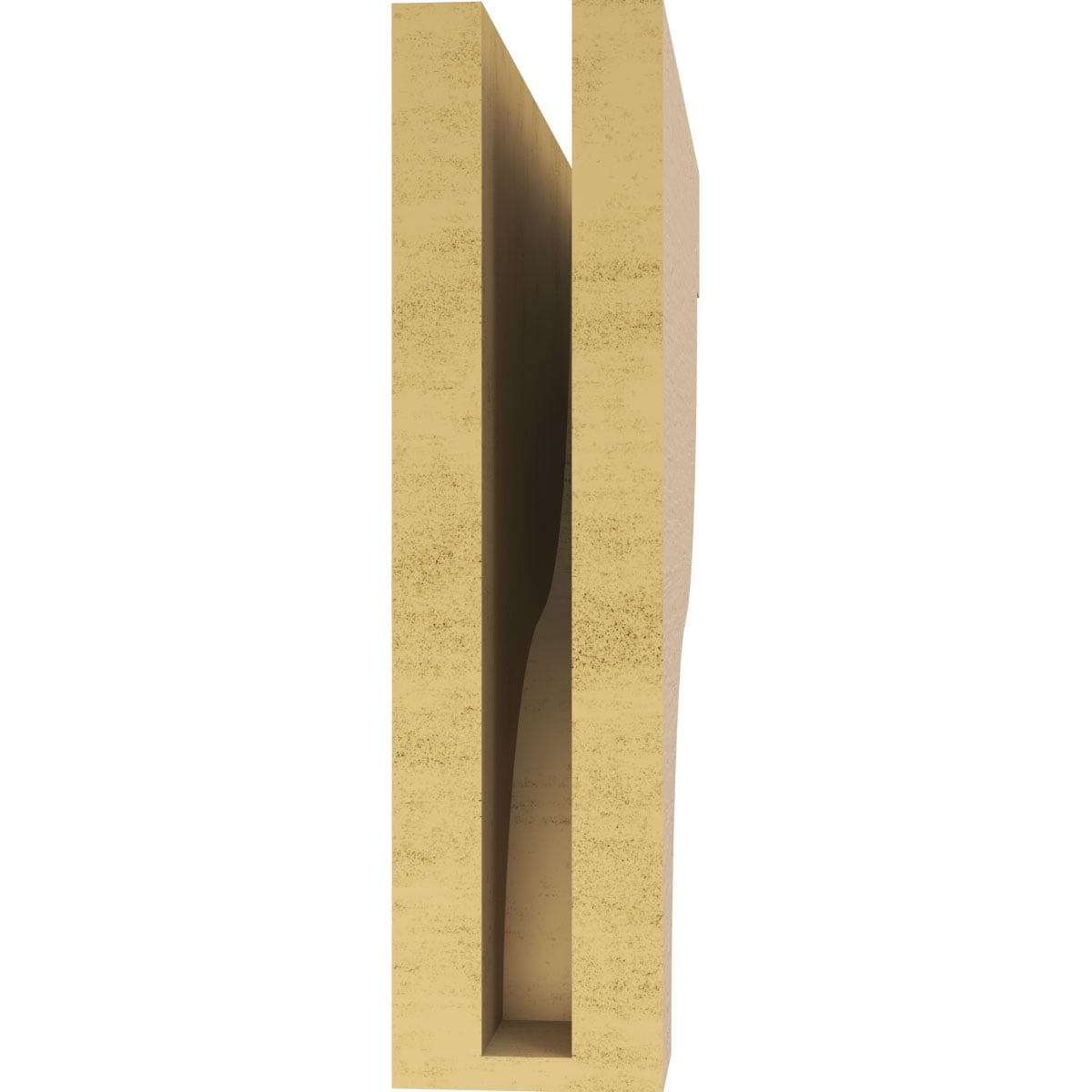 3"W x 12"D x 12"H Thin Garner Rough Cedar Woodgrain TimberThane Corbel, Primed Tan