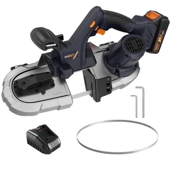 MAXXT 2-1/2 inch Cordless Band Saw, Brushless Power Metal Bandsaw 20V Max 2.5" Cutting Capacity 6 Speeds Adjustable (Battery & Charger Included)