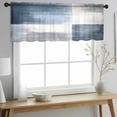 thumbnail image 2 of Navy Blue Grey Ombre Valance Curtains for Kitchen/Living Room/Bathroom/Bedroom Window, Rod Pocket Small Topper Half Short Window Curtains Voile Sheer Scarf, Modern Oil Painting Abstract 42"x18", 2 of 8