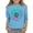 Light Blue, variant on KAUOD Kids Girls 3/4 Sleeve T-Shirt Casual Printed Flowers Cotton Solid Tee Teen Crewneck Color Block Cute Spring Fall Blouses Tops