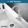 thumbnail image 6 of gotonovo Polish Chrome Single Handle Bathroom Sink Faucet, Wet Bar Pre-Kitchen Farmhouse RV Small Vanity Faucet with 360°Rotation Spout with Deck Plate, Supply Hoses and Drain Stopper, 6 of 8