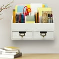 thumbnail image 2 of Excello Global Products Rustic Wood Office Desk Organizer - White - EGP-HD-0353, 2 of 5