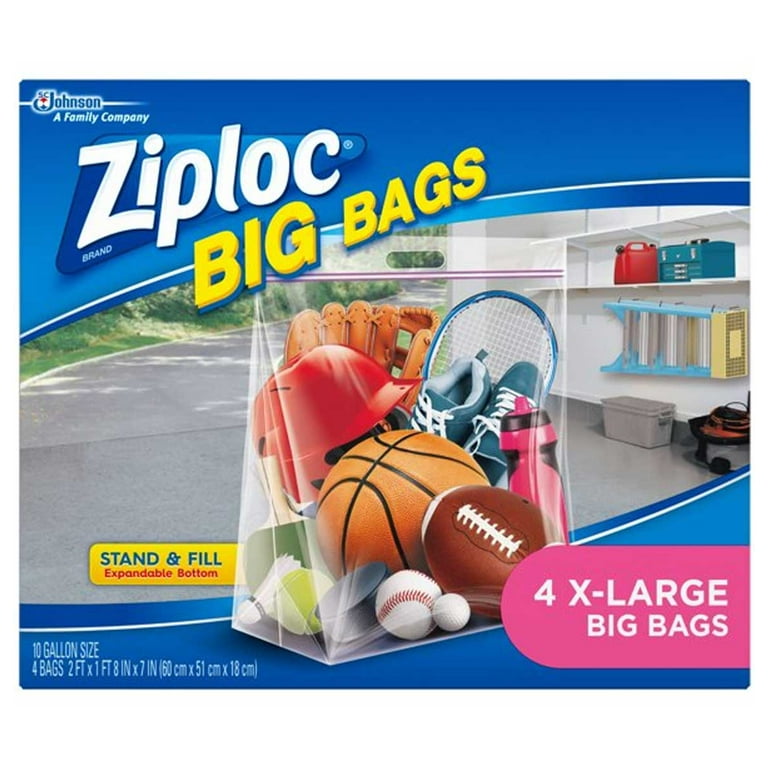 Ziploc Big Bag Variety Pack, 1 Big Bag XL Double Zipper, 1 Big Bag XXL Double Zipper, 1 Big Bag Large Double Zipper, 3 ct