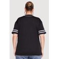 thumbnail image 4 of Women's Plus Size Chenille NY Patch Graphic Varsity Stripe Baseball Jersey, 4 of 4
