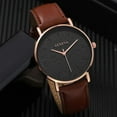 thumbnail image 1 of 4pcs/set Watch Set 1pc Men's Simple Quartz Leather Watch & 3pcs Braided Leather Bracelets Beaded Bracelets, 1 of 4