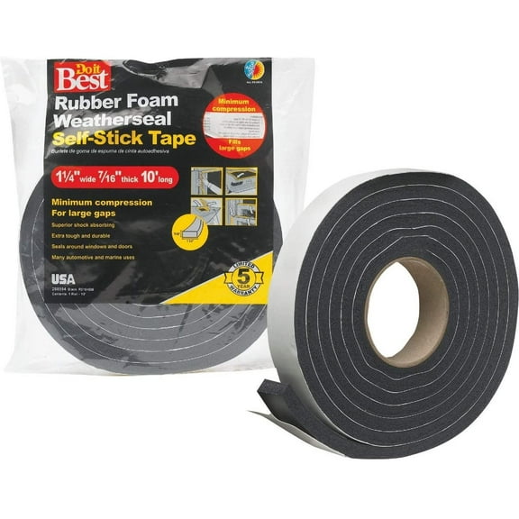 THERMWELL PRODS CO R516HDB Black Tape, 1-1/4x7/16 INx10 FT