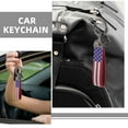 thumbnail image 3 of FRCOLOR 2pcs American Flag Keychain Tag With Key Ring And Carabiner Car Key Chain For Men Usa Flag Key Chains With Anti Lost D Ring Car Accessory Key Ring, 3 of 7