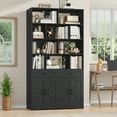 thumbnail image 2 of Homfa 82"H Bookcase with 2 Drawers and 4 Doors, 4-Tier Open Cube Bookcase with Cabinets, for Study Home Office Living Room, Black, 2 of 7