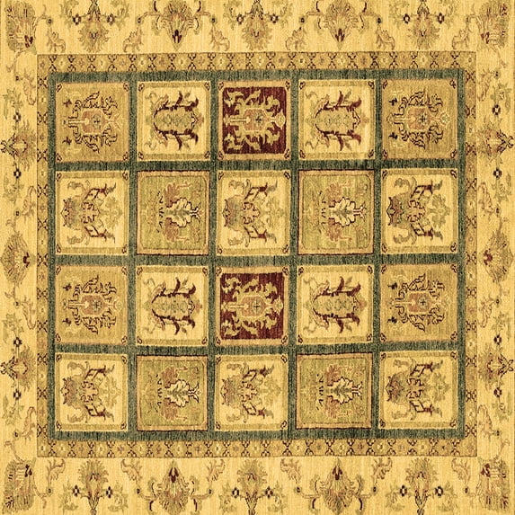 Ahgly Company Indoor Square Abstract Brown Modern Area Rugs, 3' Square