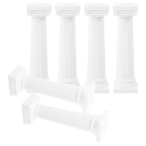 NICEXMAS 6Pcs Decorative White Roman Column Statues for Indoor Outdoor Wedding and Party Decor