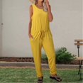 thumbnail image 2 of HBFAGFB Rompers for Women 2024 Spring and Summer Short Sleeved Wide Leg Pants Jumpsuit Yellow Size L, 2 of 4