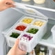 thumbnail image 3 of Paquete de 2 contenedores de almacenamiento de alimentos con tapas, bandeja para frutas y verduras con 12 divisores pequeños, contenedores de almacenamiento de plástico para nevera, despensa, 3 of 5